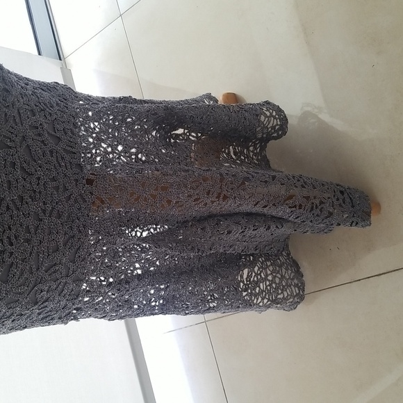 Gorgeous silver thick lace evening gown Jump apparel Size 1/2 - Picture 4 of 7